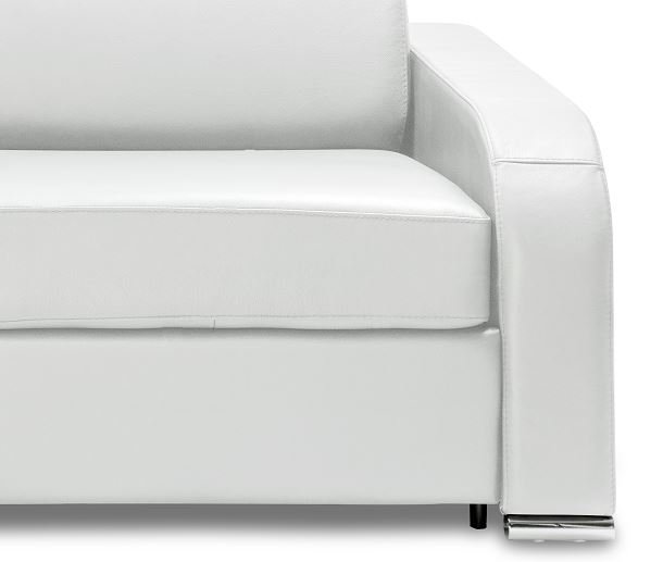 Canapé express 140 cm SOFIA EDITION Cuir et PU Cayenne blanc matelas 16 cm OUTLET